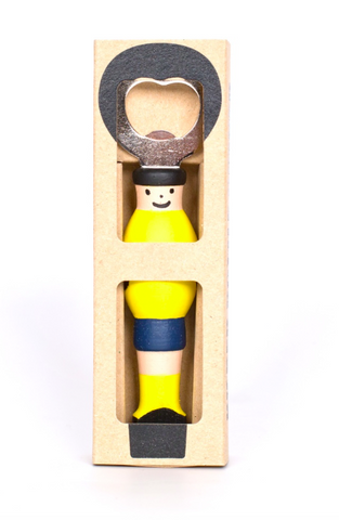 Kicker Bottle Opener - Yellow/Blue